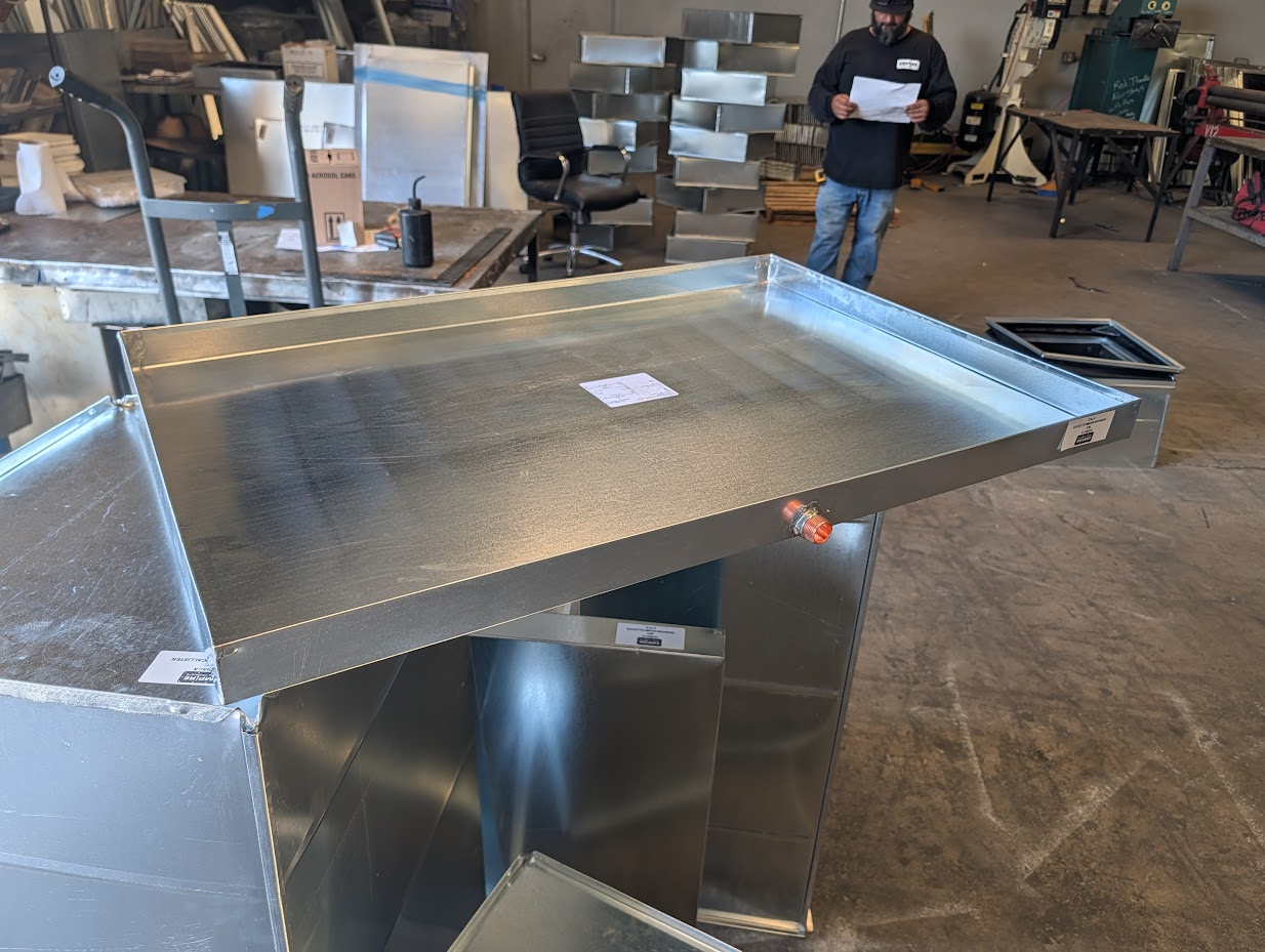 Custom galvanized drain pan