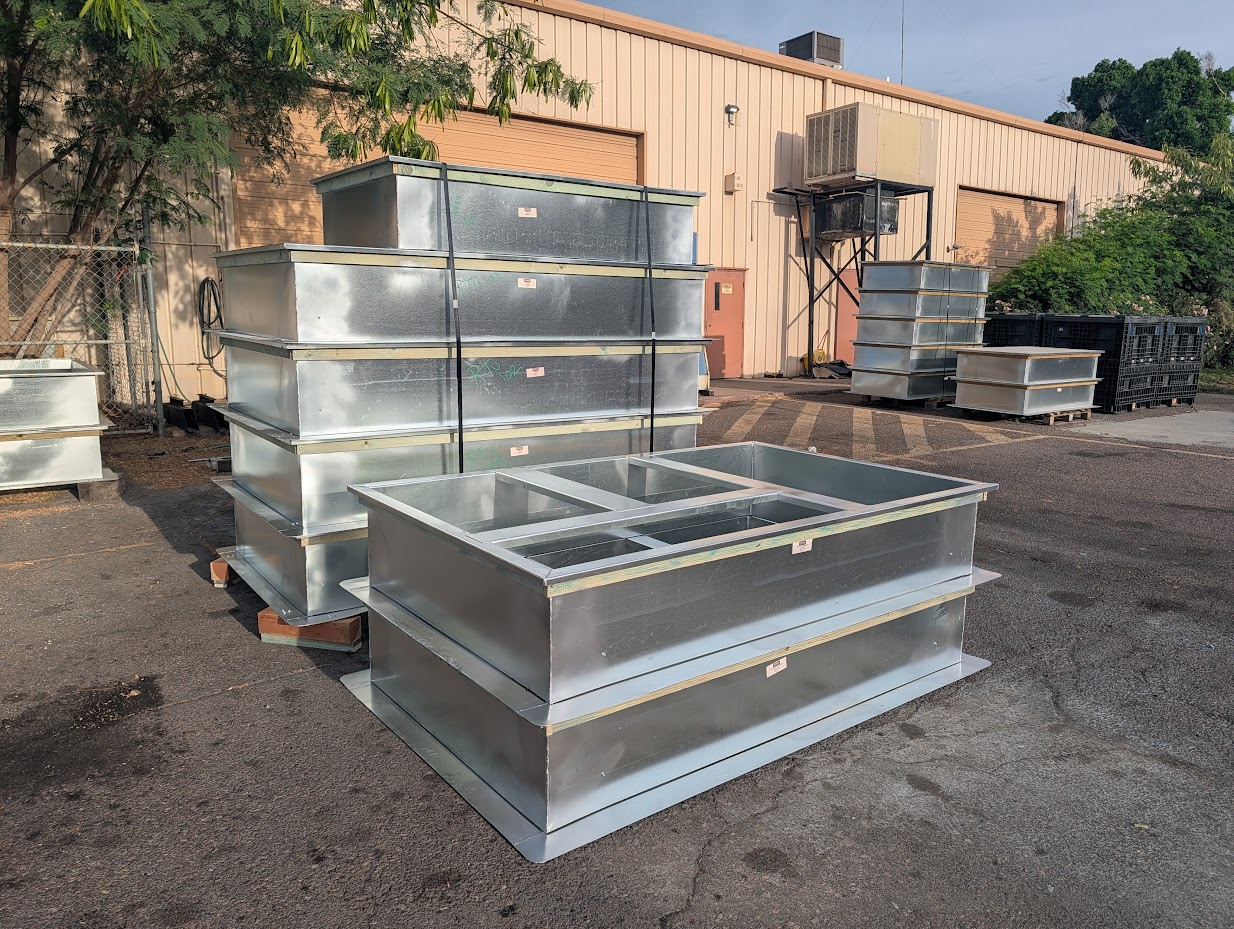 Custom galvanized roof curbs